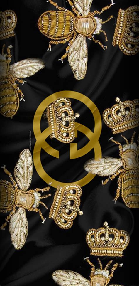 black and gold Gucci pattern